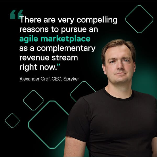 Alexander Graf, CEO of Spryker, discusses the benefits of pursuing an agile b2b marketplace as a complementary revenue stream in this quote.