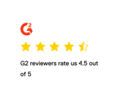 Image showing a G2 logo with a star rating of 4.5 out of 5, highlighting its excellence in E-Commerce systems.